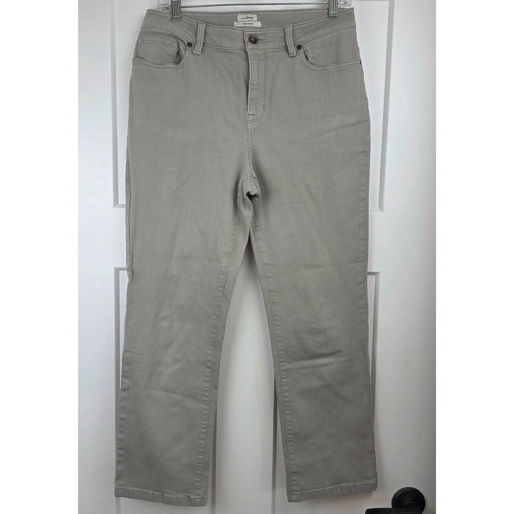 LL Bean Classic Fit Straight Leg Pale Green Ankle‎ Jeans Womens 8 Reg 506756